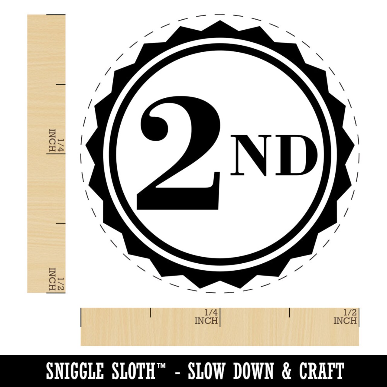 Second 2nd Place Circle Award Self-Inking Rubber Stamp for Stamping Crafting Planners